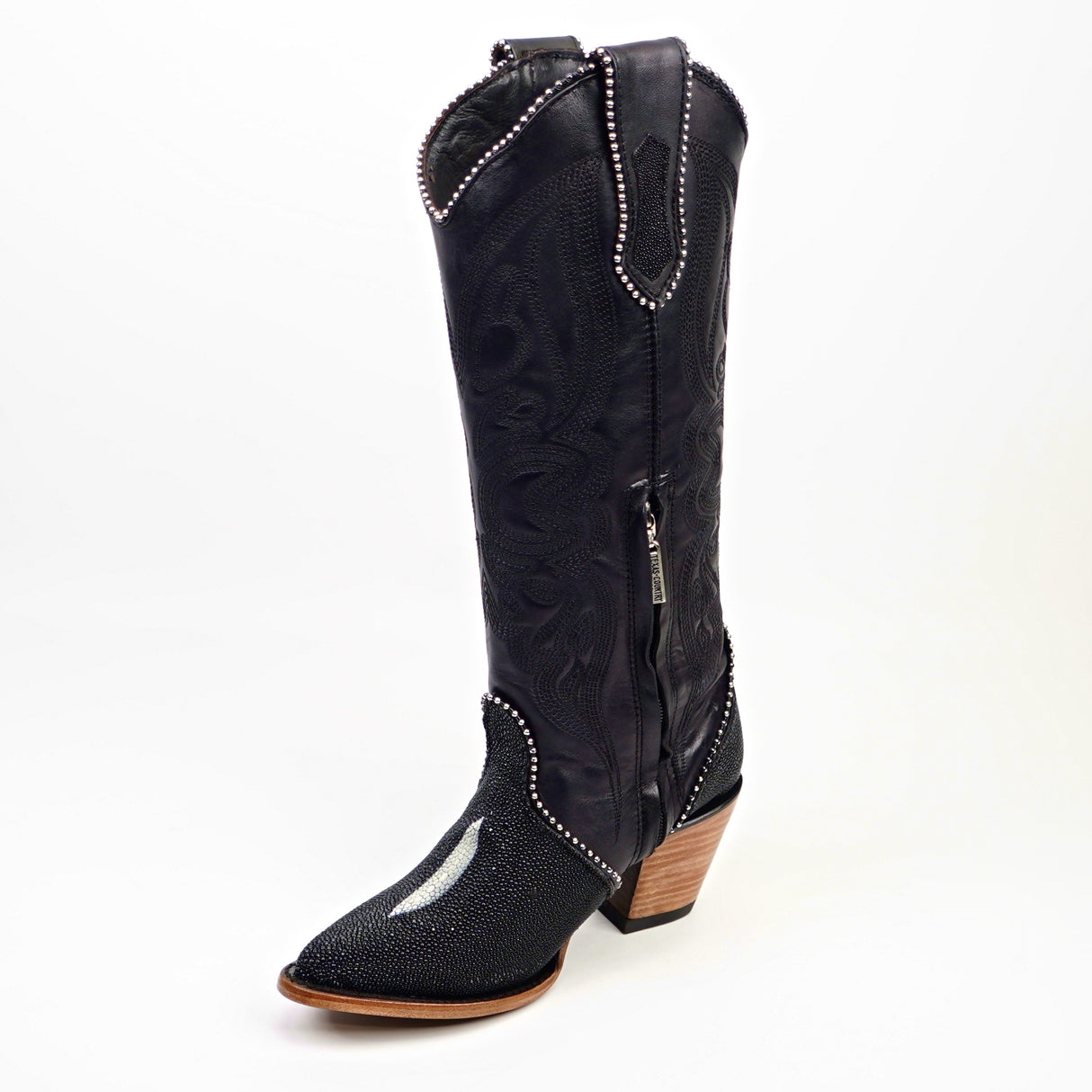 Linda Stingray Black - Tall Shaft - J Toe