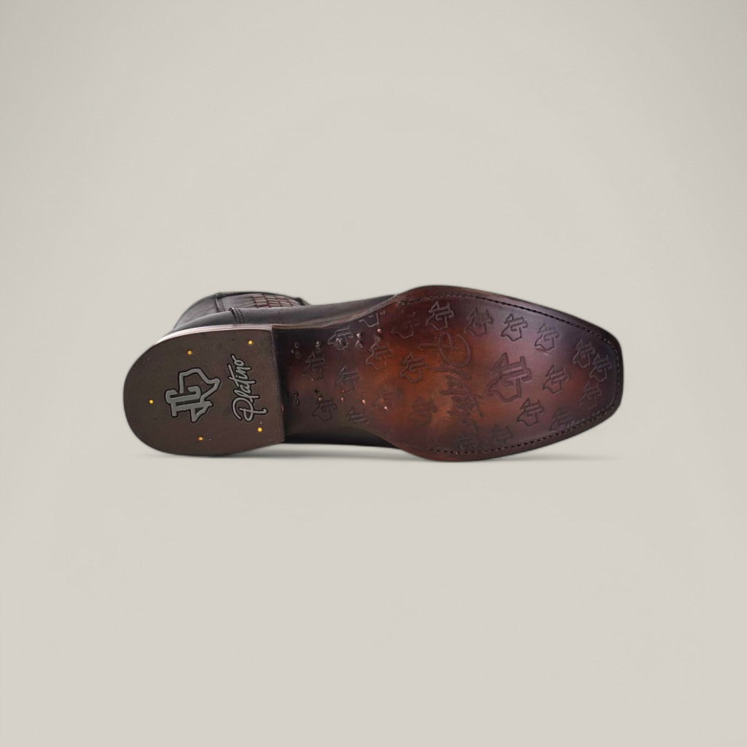 Exotic Caiman - Black - Narrow Square Toe