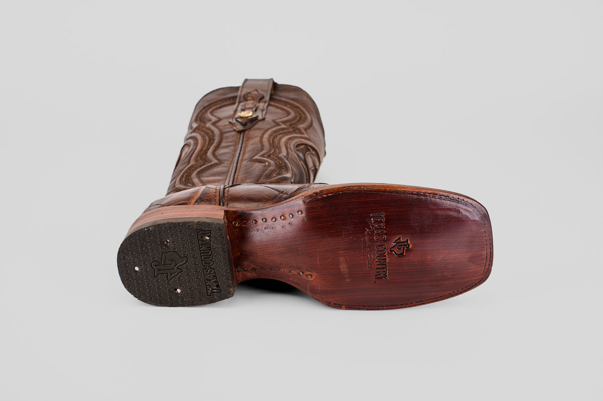 James - Tabaco - Square Toe (Alligator Hornback)