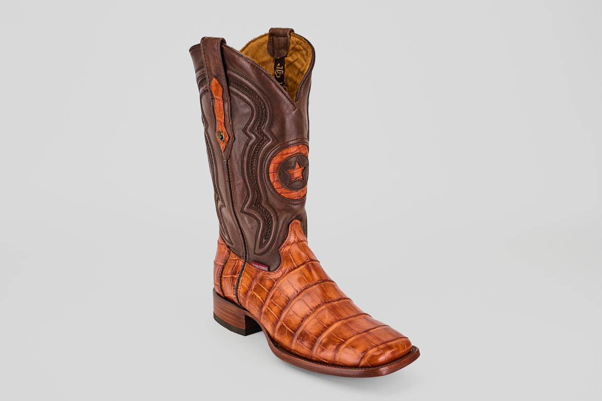 James - Brandy - Square Toe (Alligator Hornback)