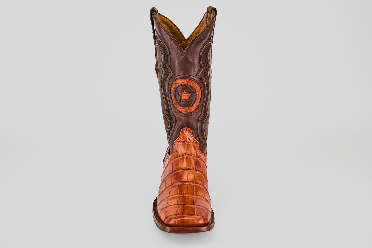 James - Brandy - Square Toe (Alligator Hornback)