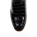 James Full Alligator Boots - Black - Round Toe (FU220) - Gomez Western Wear