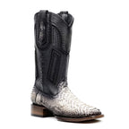 Tanner Platinum Python Boots - Natural - Square Toe