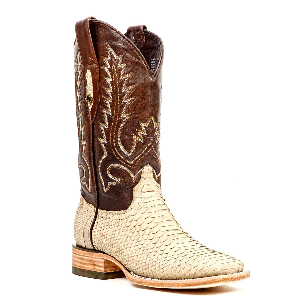 Tanner Cappuccino Python Boots - Square Toe (PN30)