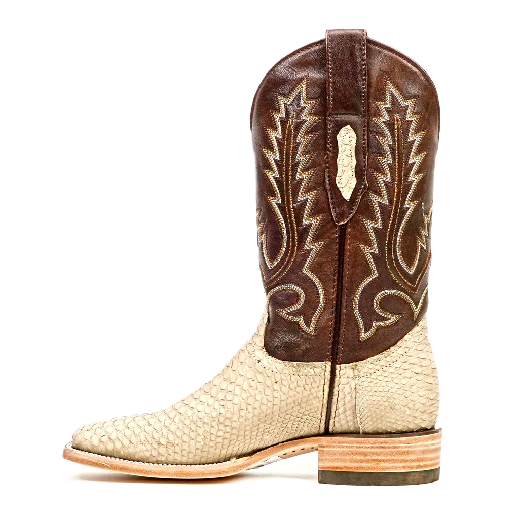 Tanner Cappuccino Python Boots - Square Toe (PN30)