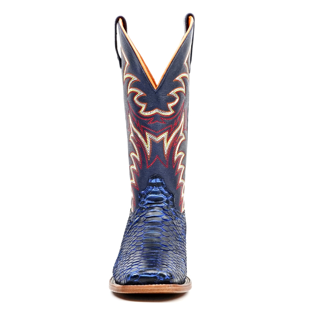 Botas Braxton Python - Azul Marino - Punta Cuadrada
