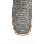 Braxton Python Boots - Matte Gray - Square Toe