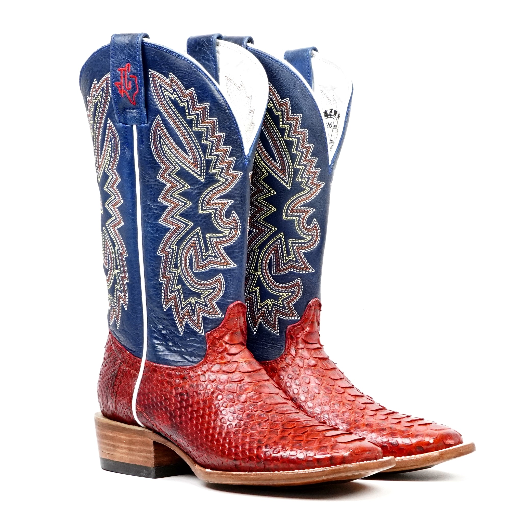 Botas Braxton Python - Rubí - Punta Cuadrada