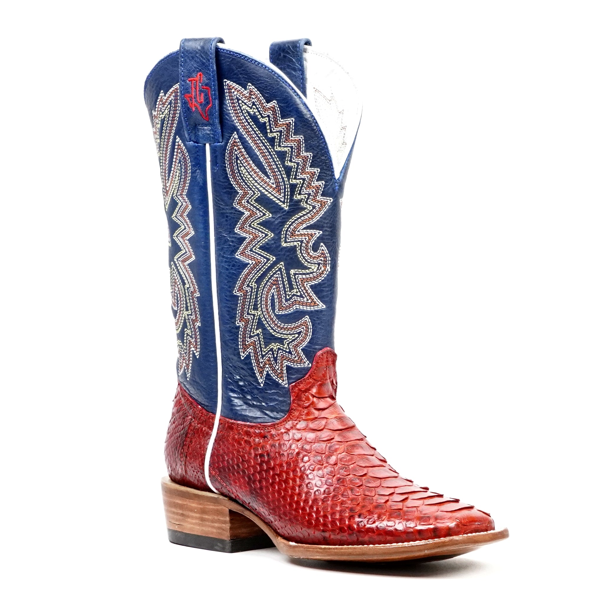 Botas Braxton Python - Rubí - Punta Cuadrada