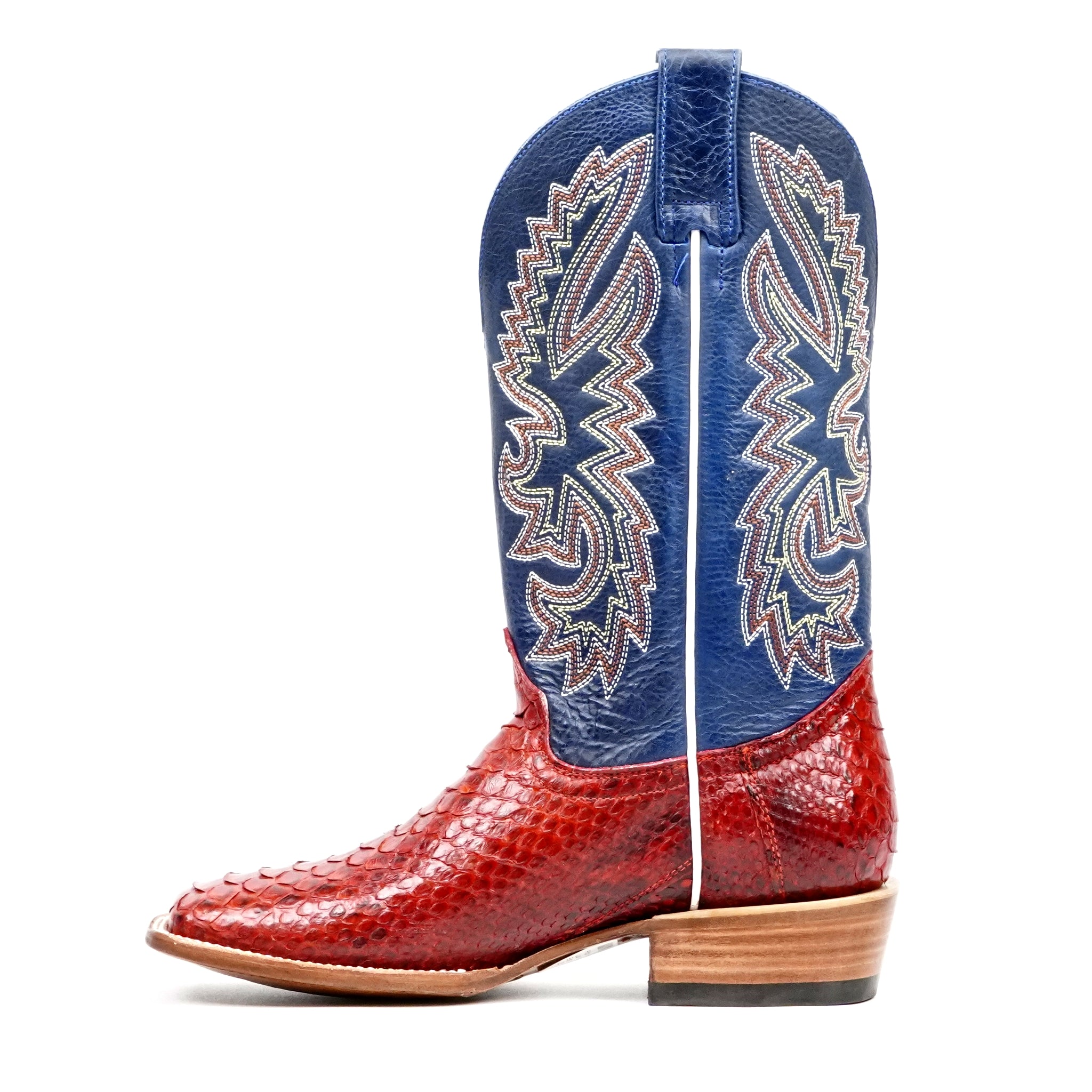 Botas Braxton Python - Rubí - Punta Cuadrada
