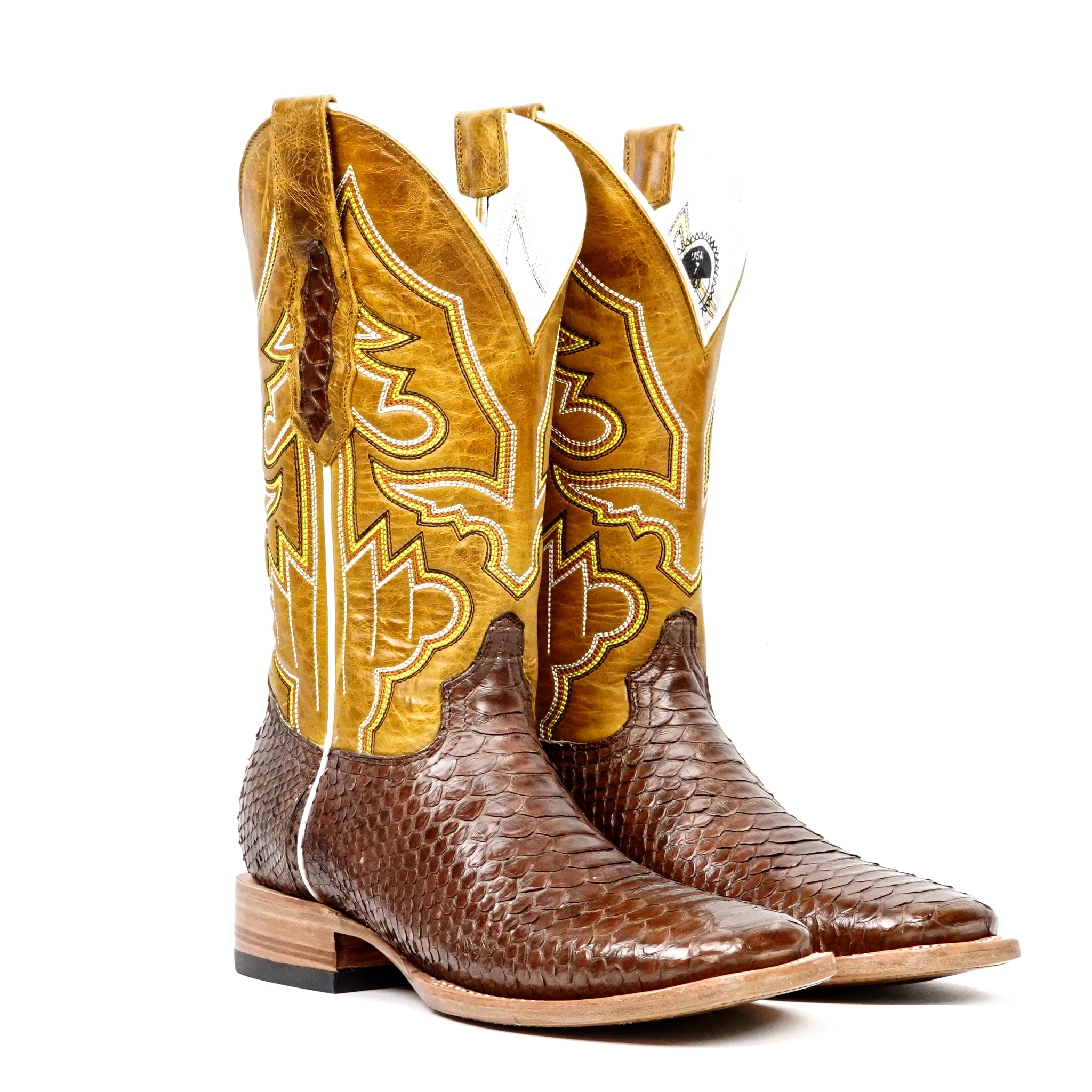 Botas Braxton Python - Marrones - Punta Cuadrada