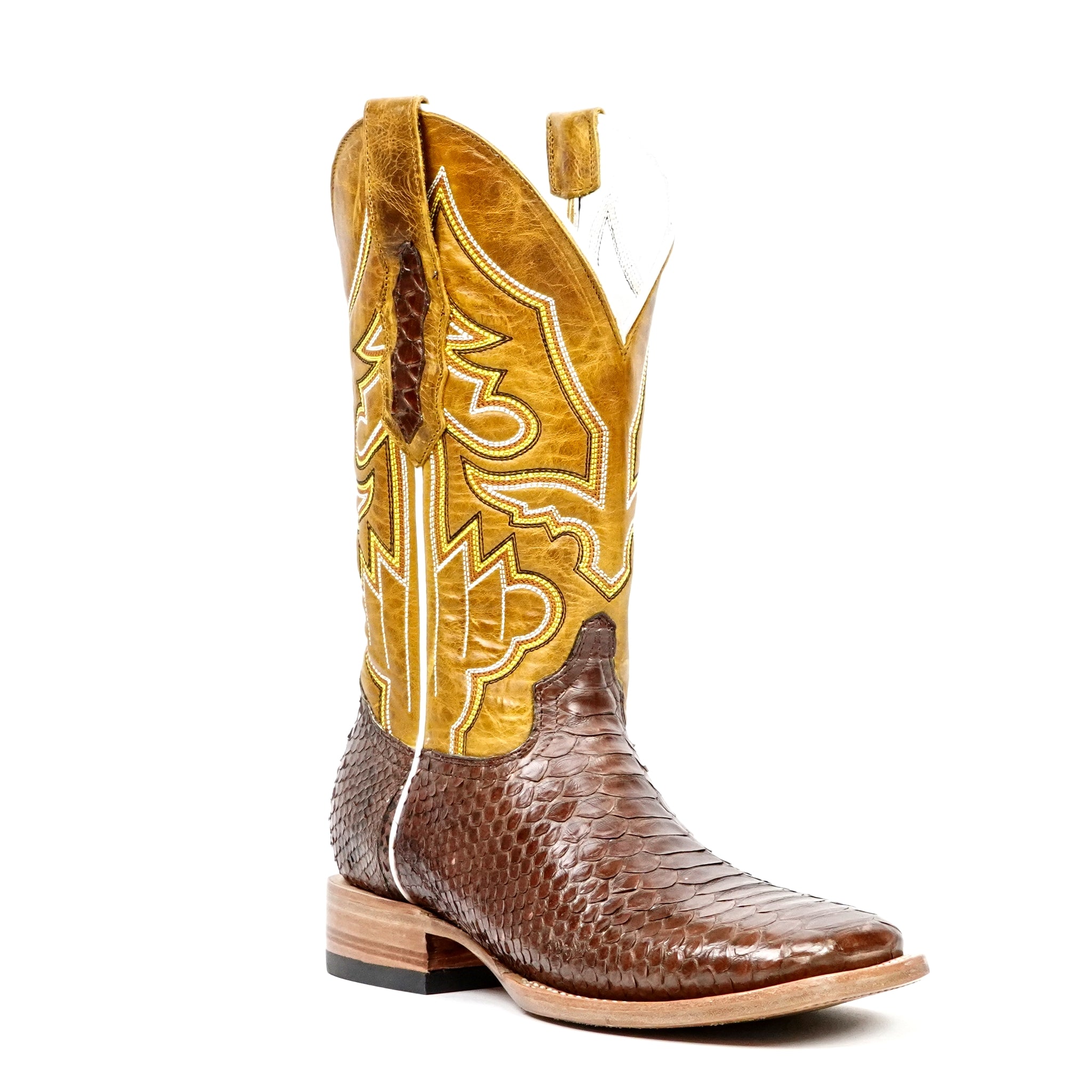 Botas Braxton Python - Marrones - Punta Cuadrada