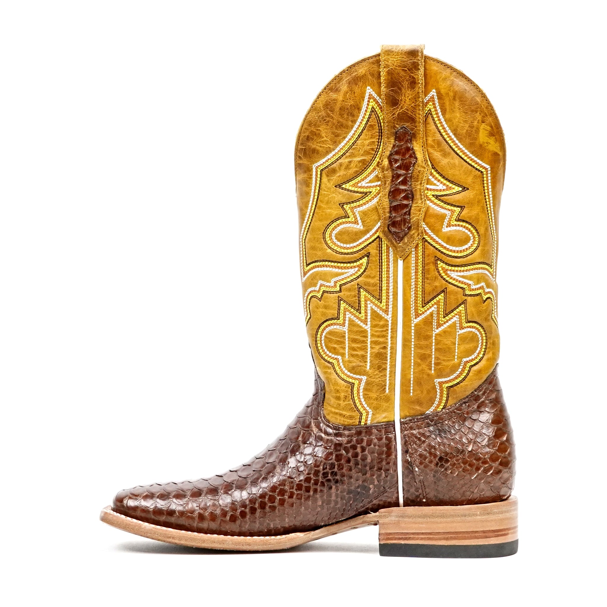 Botas Braxton Python - Marrones - Punta Cuadrada