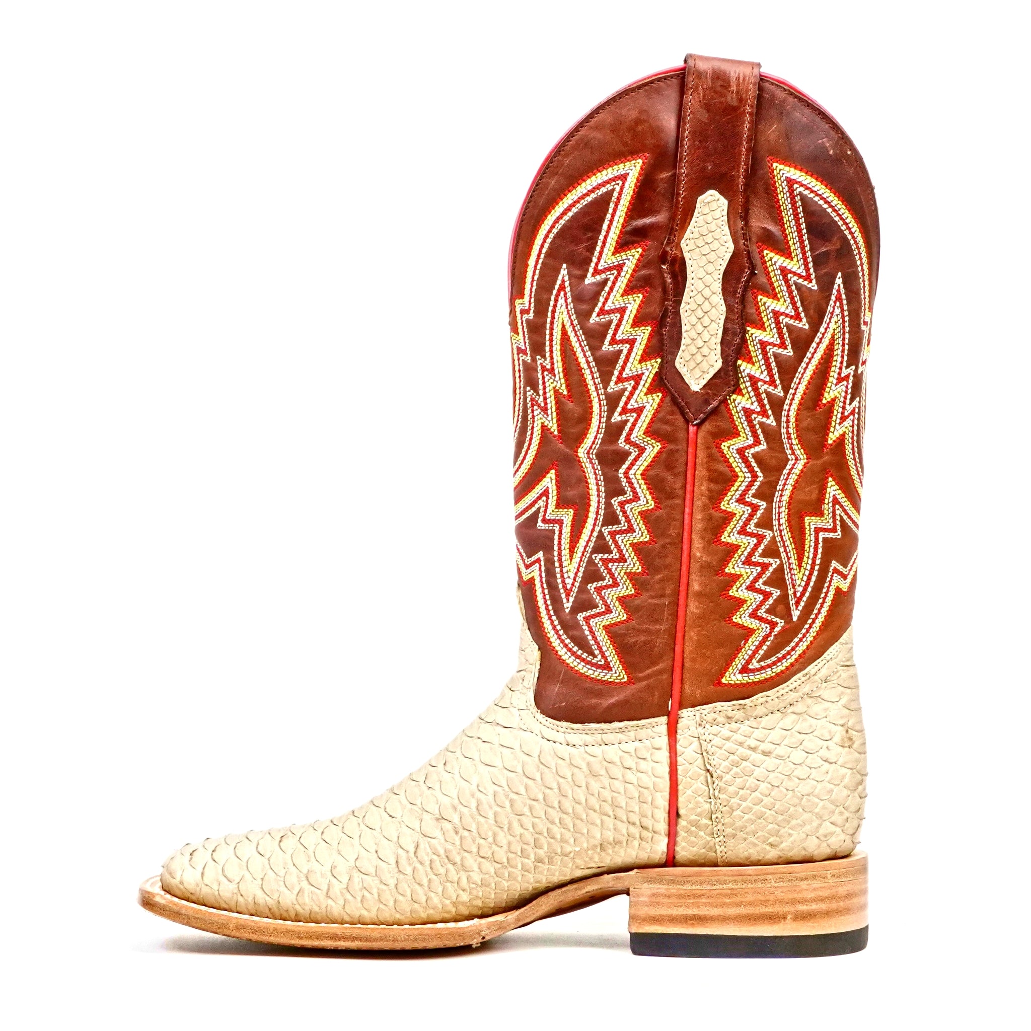 Botas Braxton Python - Capuchino - Punta Cuadrada