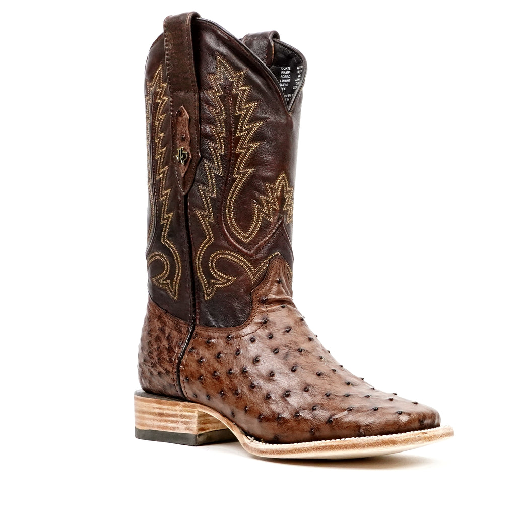Botas Austin Ostrich - Tabaco - Punta cuadrada (AV20)