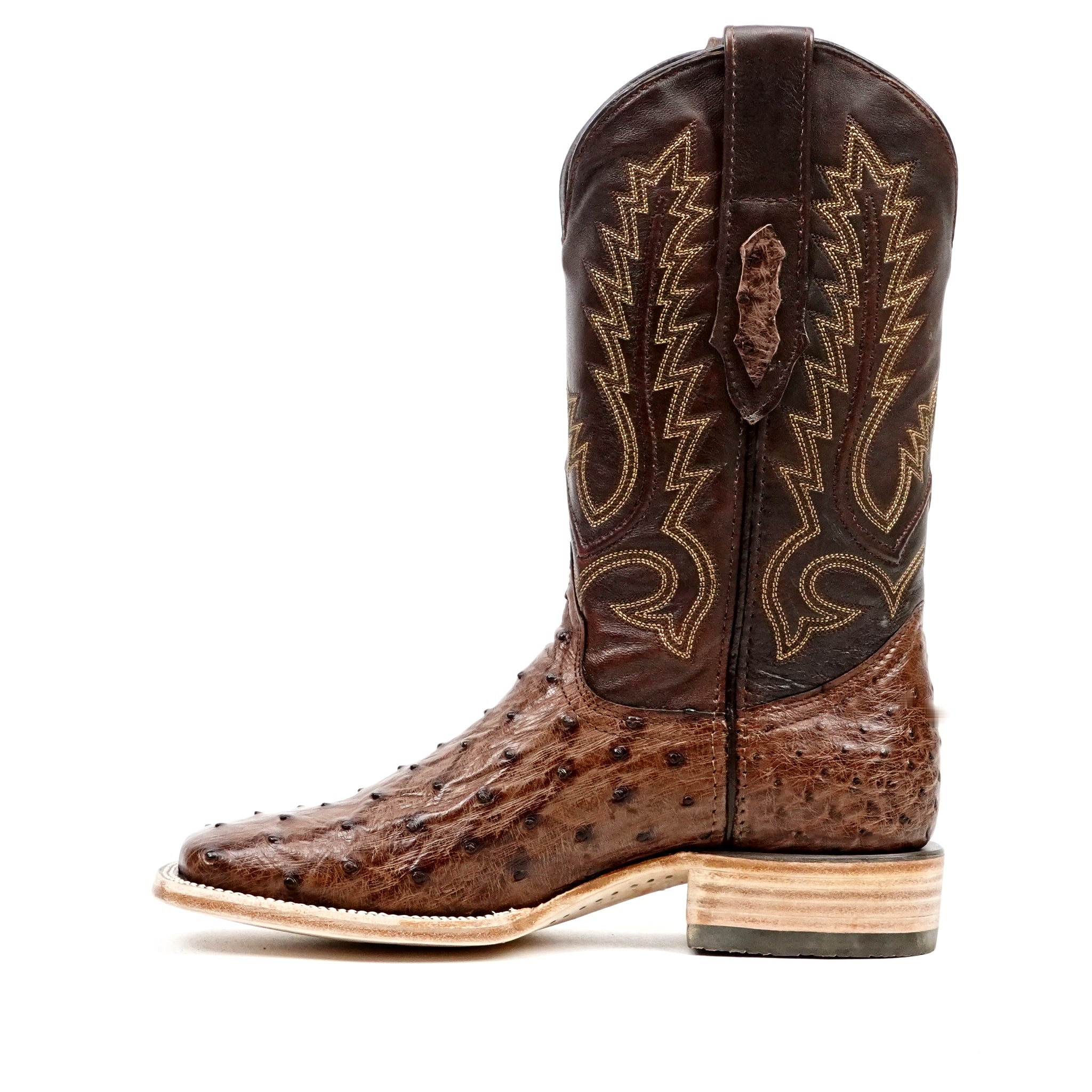 Botas Austin Ostrich - Tabaco - Punta cuadrada (AV20)