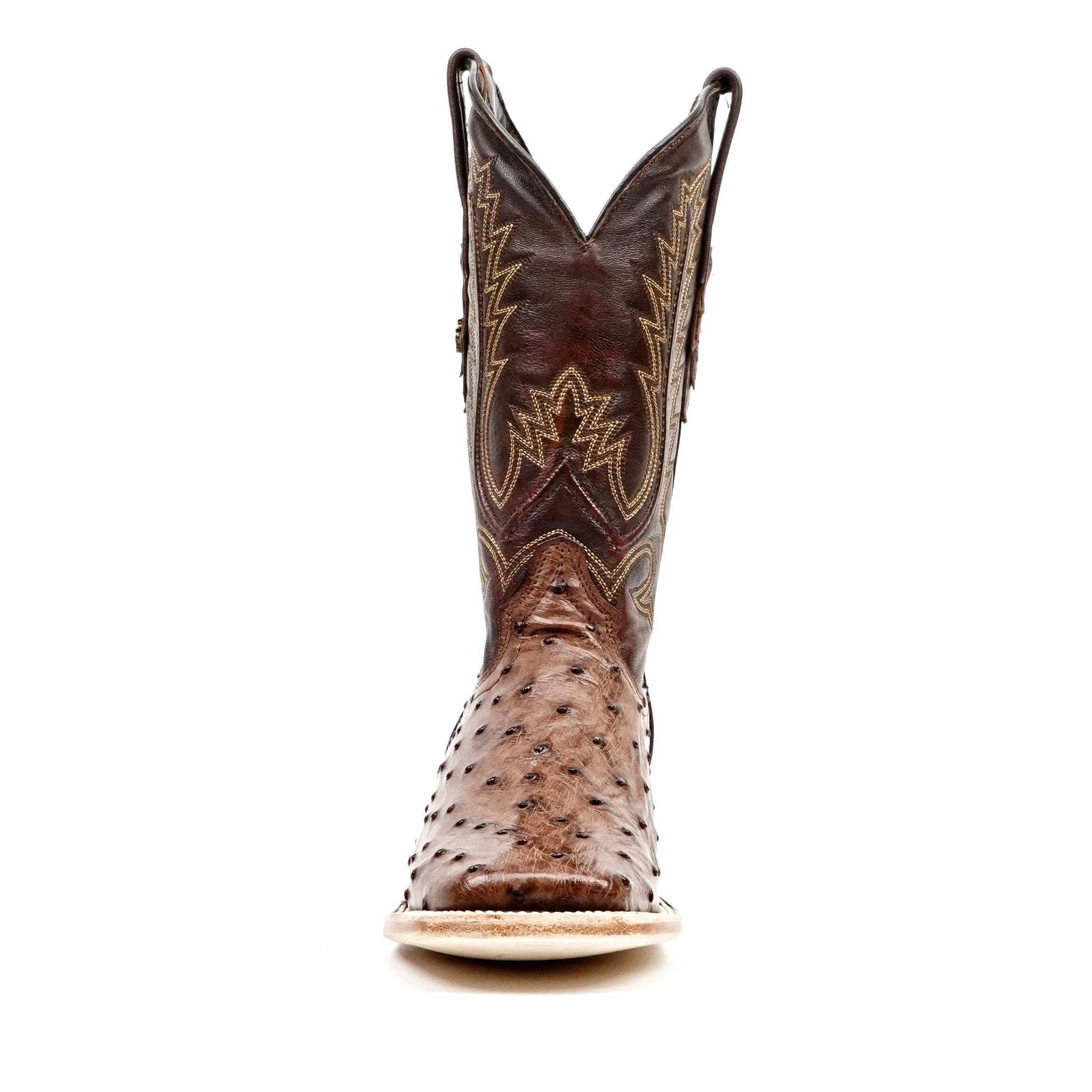 Botas Austin Ostrich - Tabaco - Punta cuadrada (AV20)