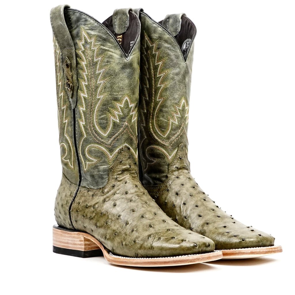 Botas Austin Ostrich - Agave - Punta Cuadrada (AV20)