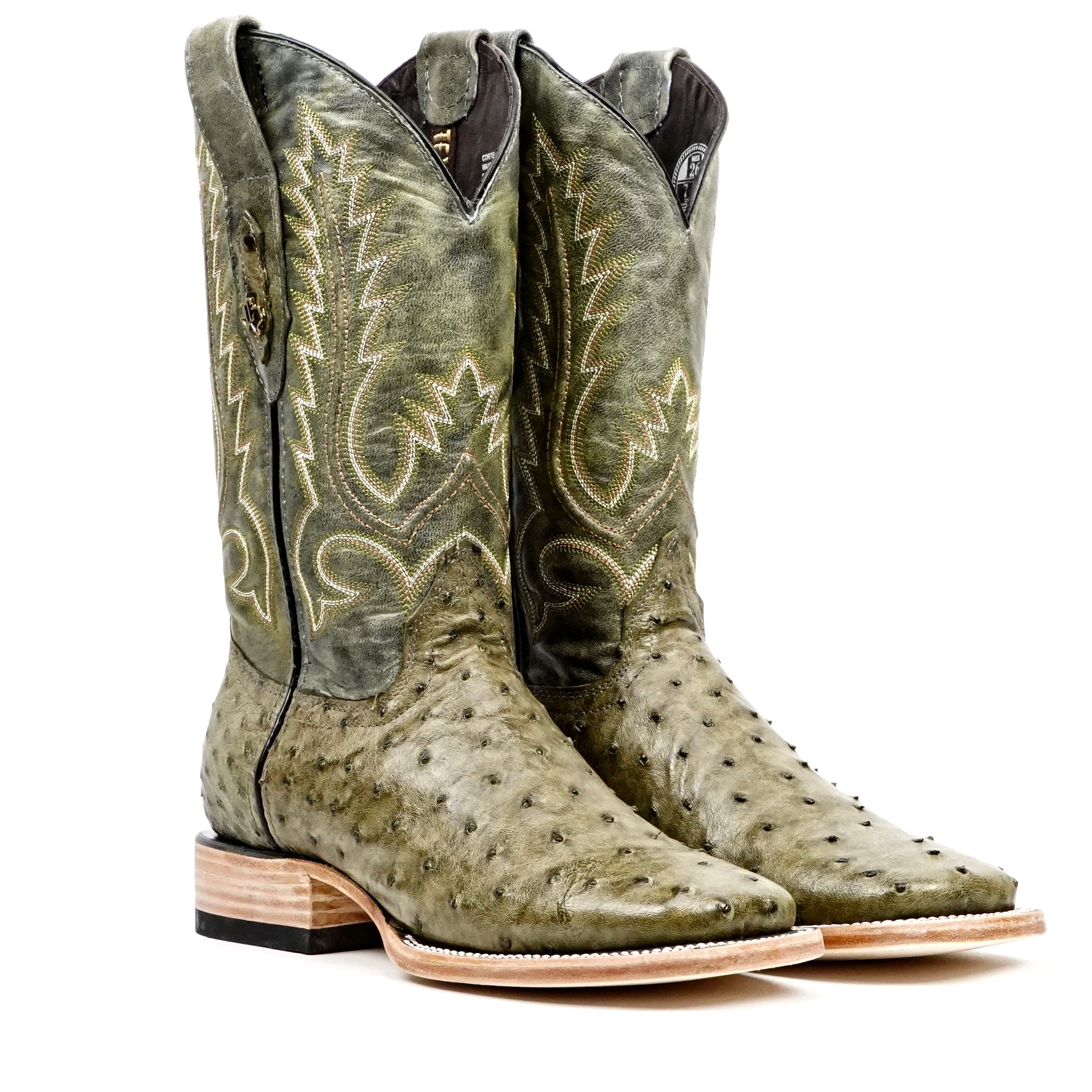 Botas Austin Ostrich - Agave - Punta Cuadrada (AV20)
