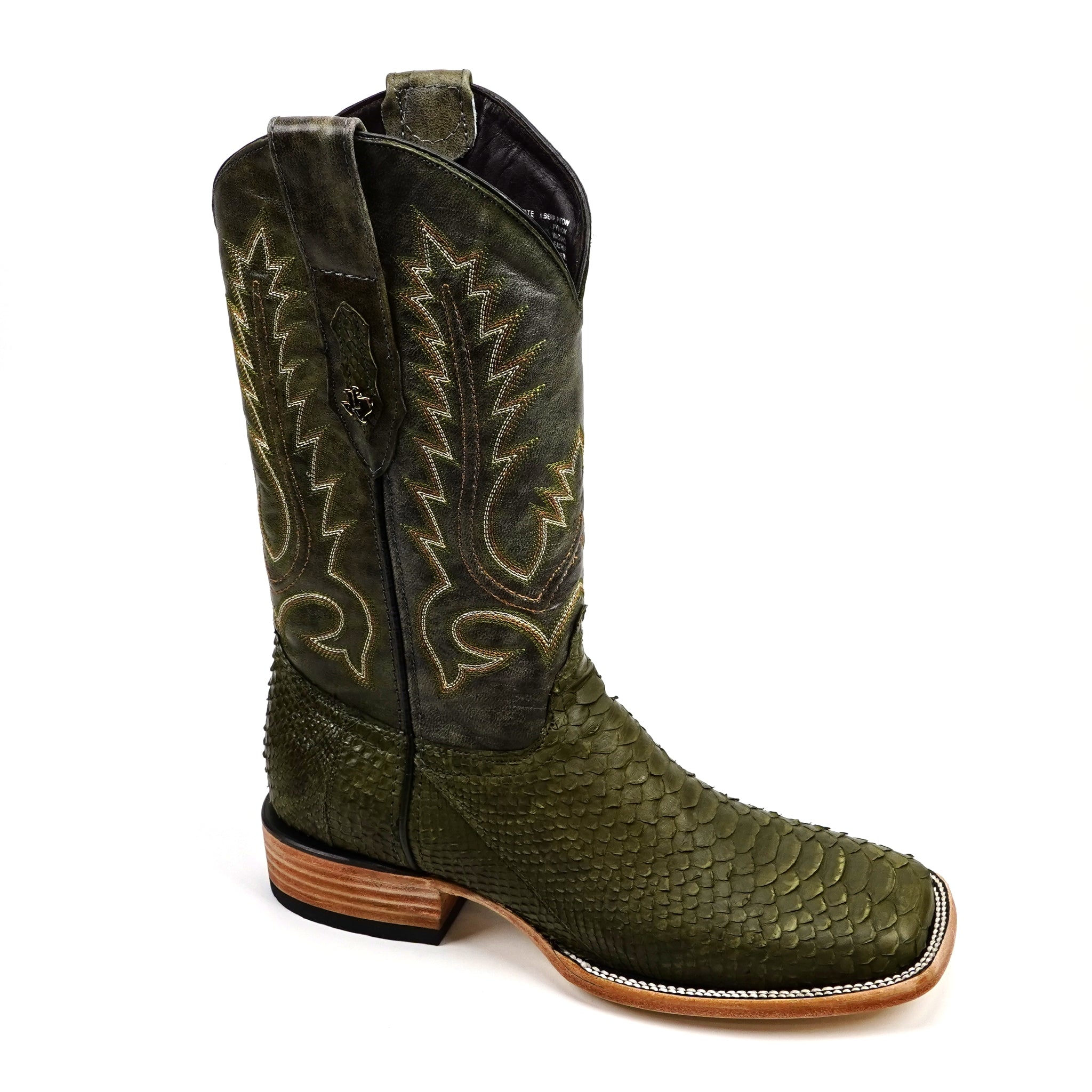 Tanner Python Boots - Agave - Square Toe (PN30)