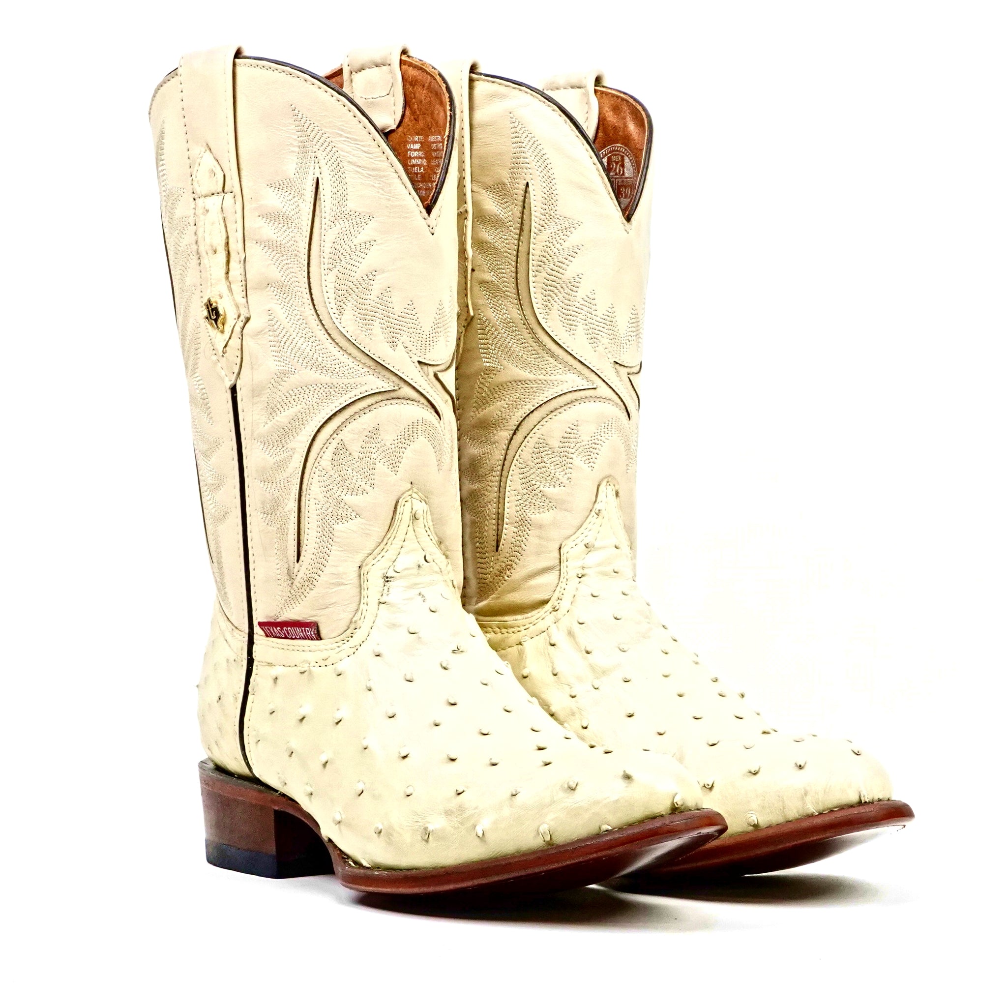 Botas Austin Ostrich - Hueso - Punta Redonda (AV230)