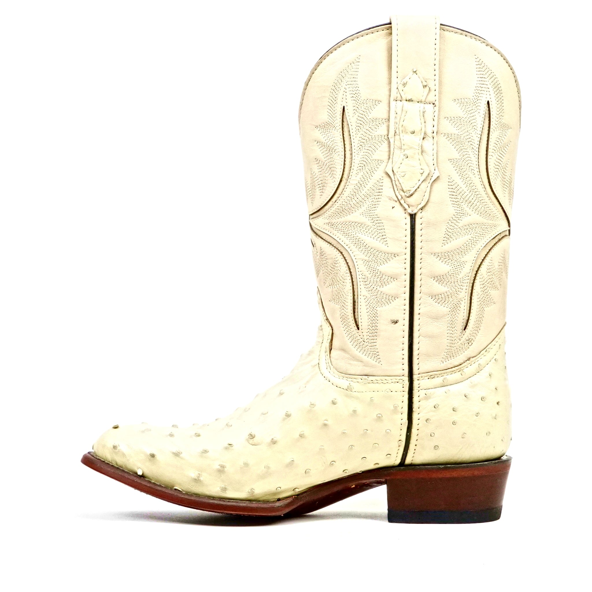 Botas Austin Ostrich - Hueso - Punta Redonda (AV230)