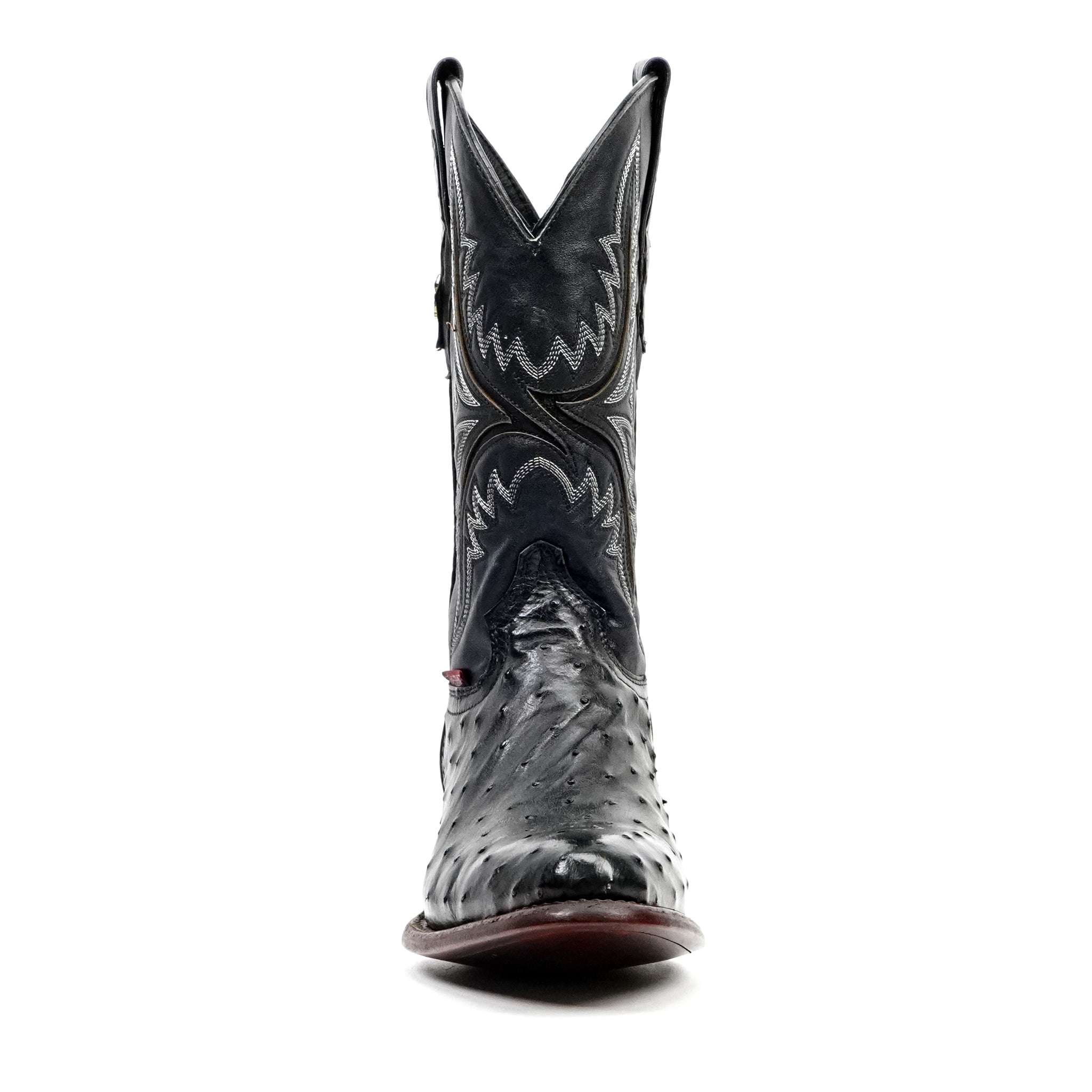 Botas Austin Ostrich - Negro - Punta Redonda (AV230)