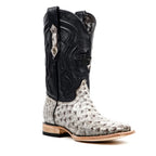 Botas Austin de Avestruz - Nicotine - Punta Cuadrada (AV20)