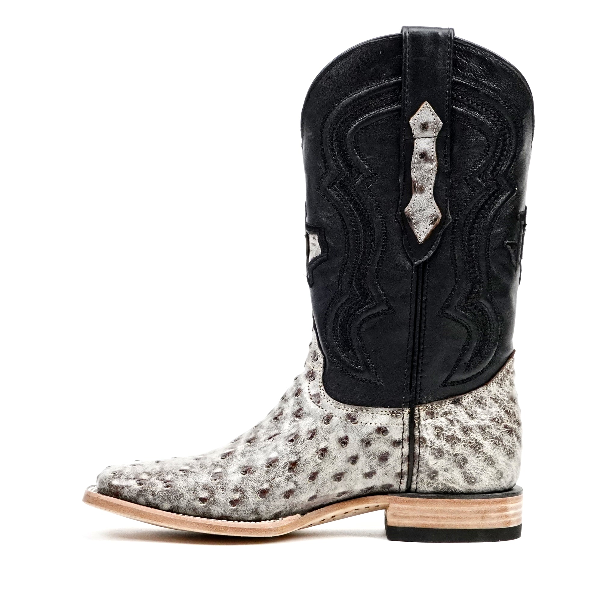 Botas Austin de Avestruz - Nicotine - Punta Cuadrada (AV20)