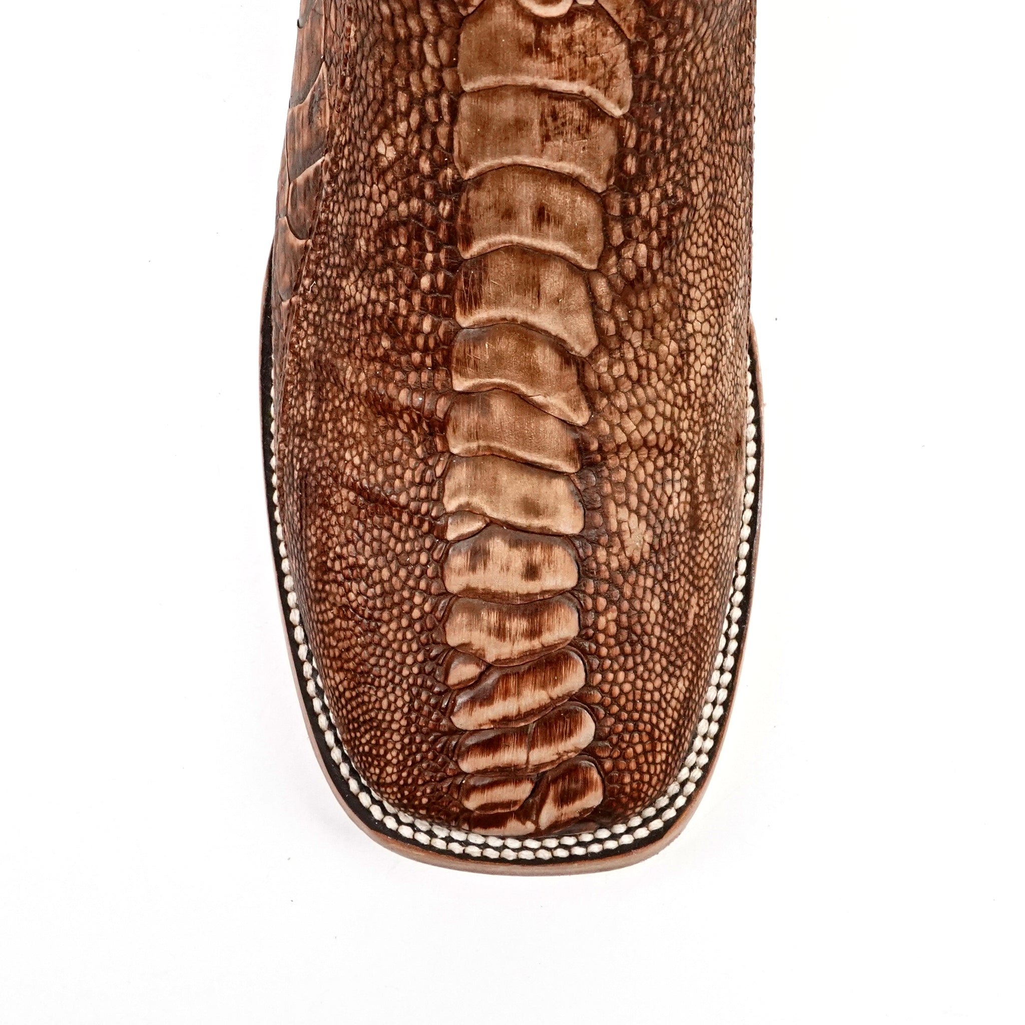 Botas de Piel de Avestruz Austin - Azul Vaquero - Punta Cuadrada (PA501)