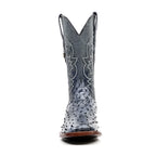 Austin Ostrich Boots - Gris Safari - Punta Cuadrada (AV20)