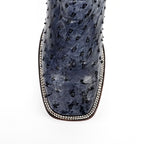 Austin Ostrich Boots - Gris Safari - Punta Cuadrada (AV20)