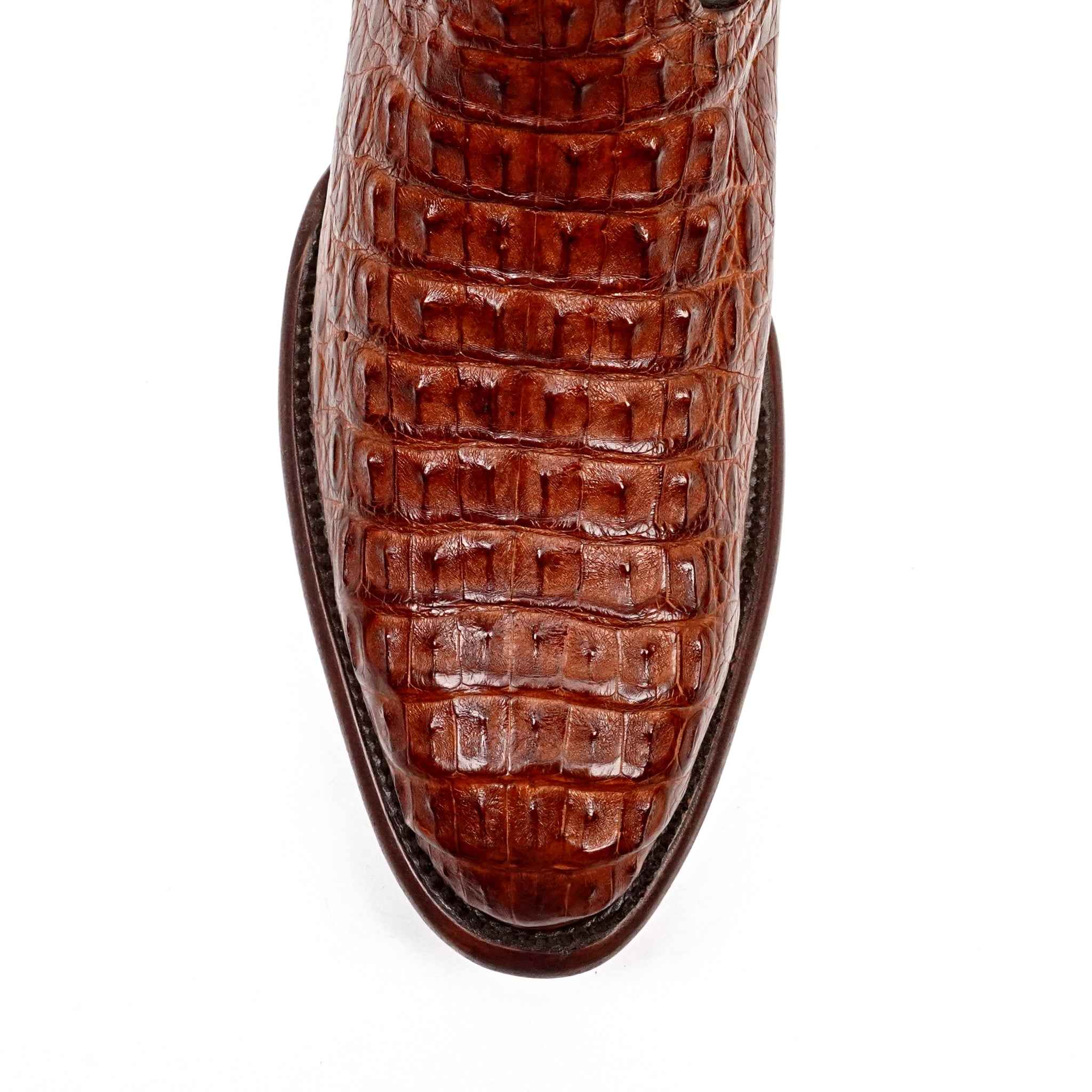 Rhodes Caiman Hornback Boots - Brandy - Round Toe (LM220)