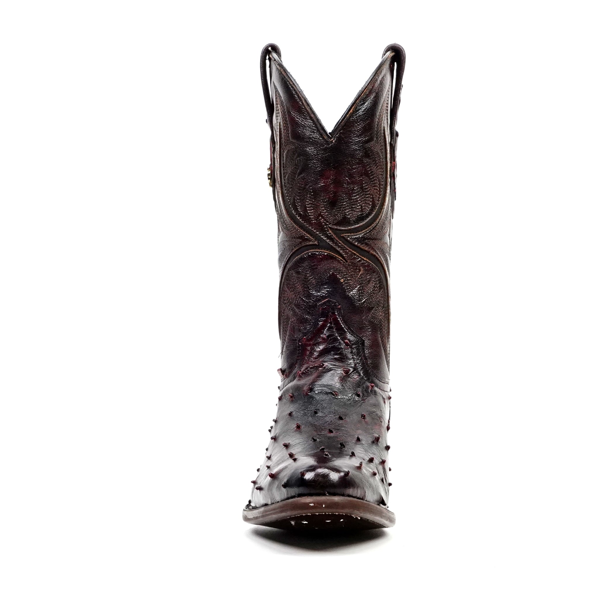 Botas Austin Ostrich - Cereza Negra - Punta Redonda (AV230)