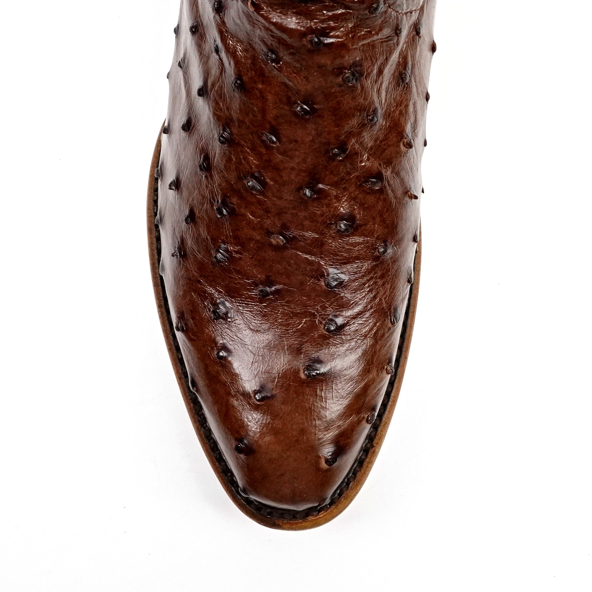 Botas Austin de Avestruz - Tabaco - Punta Redonda (AV230)