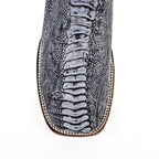 Botas de Piel de Avestruz Austin - Azul Vaquero - Punta Cuadrada (PA501)