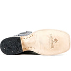 Botas de Piel de Avestruz Austin - Azul Vaquero - Punta Cuadrada (PA501)