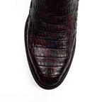 Rhodes Caiman Hornback Boots - Black Cherry - Round Toe (LM220)