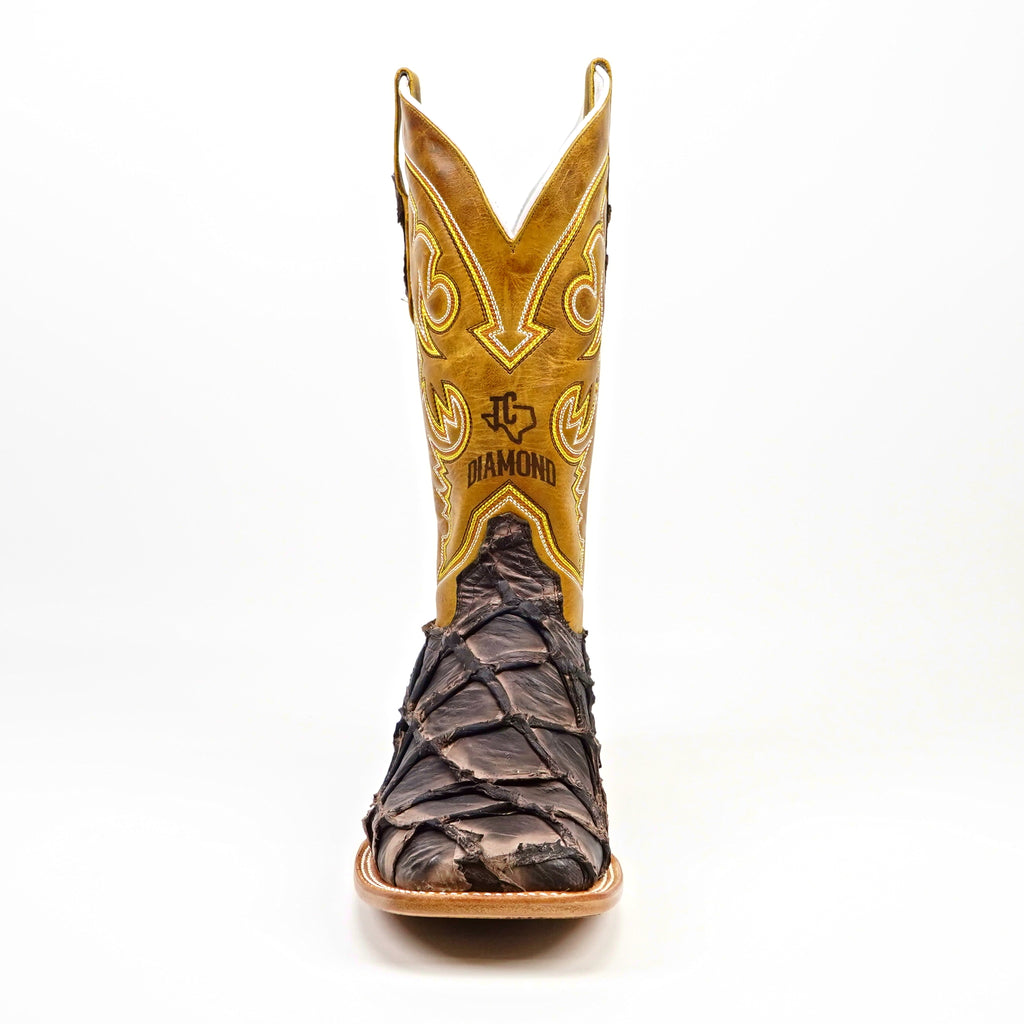 Butch Pirarucu Fish Boots - Matte Brown - Square Toe