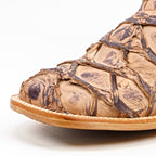 Butch Pirarucu Fish Boots - Matte Sand - Square Toe