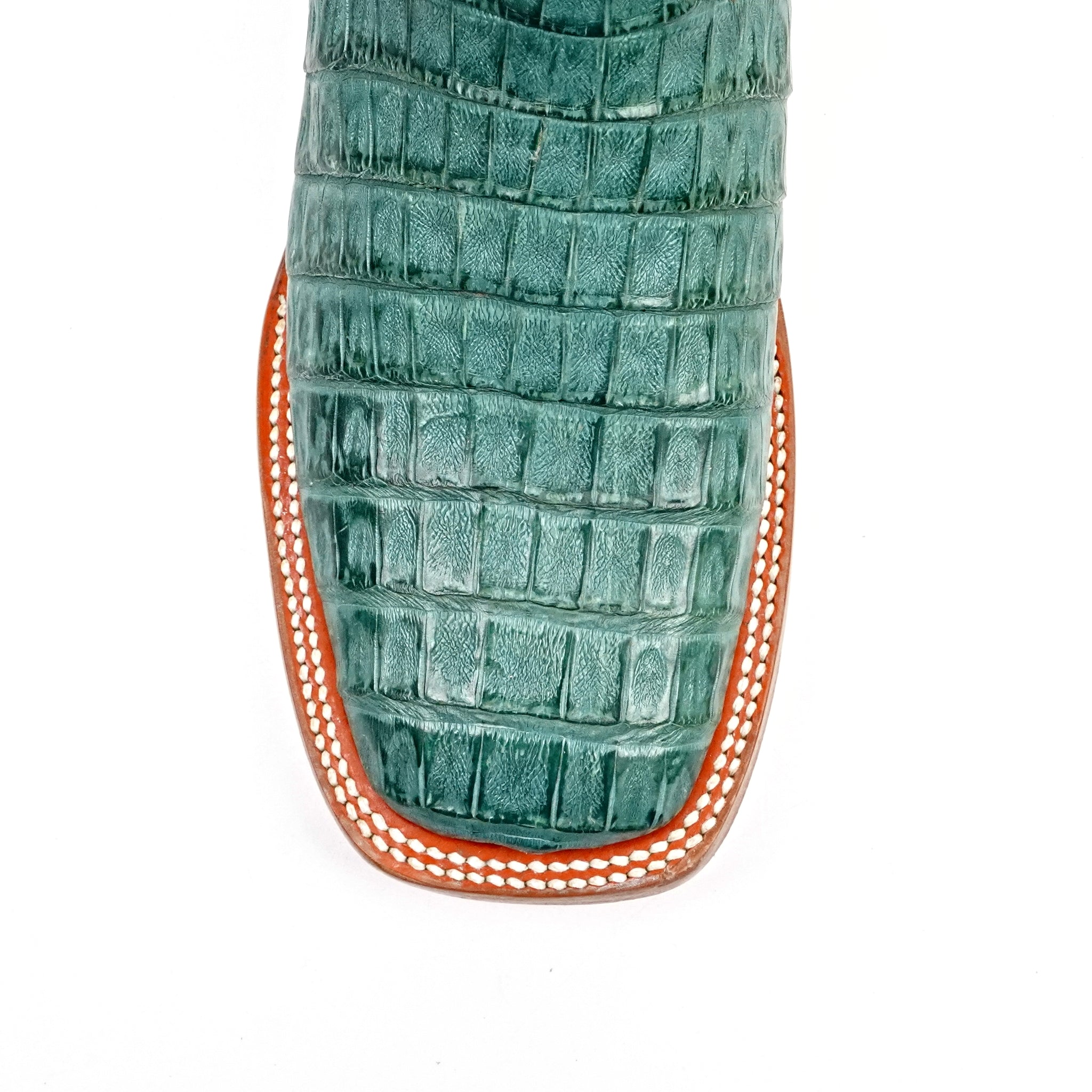 Ranger Caiman Belly Boots - Jade - Square Toe - Gomez Western Wear