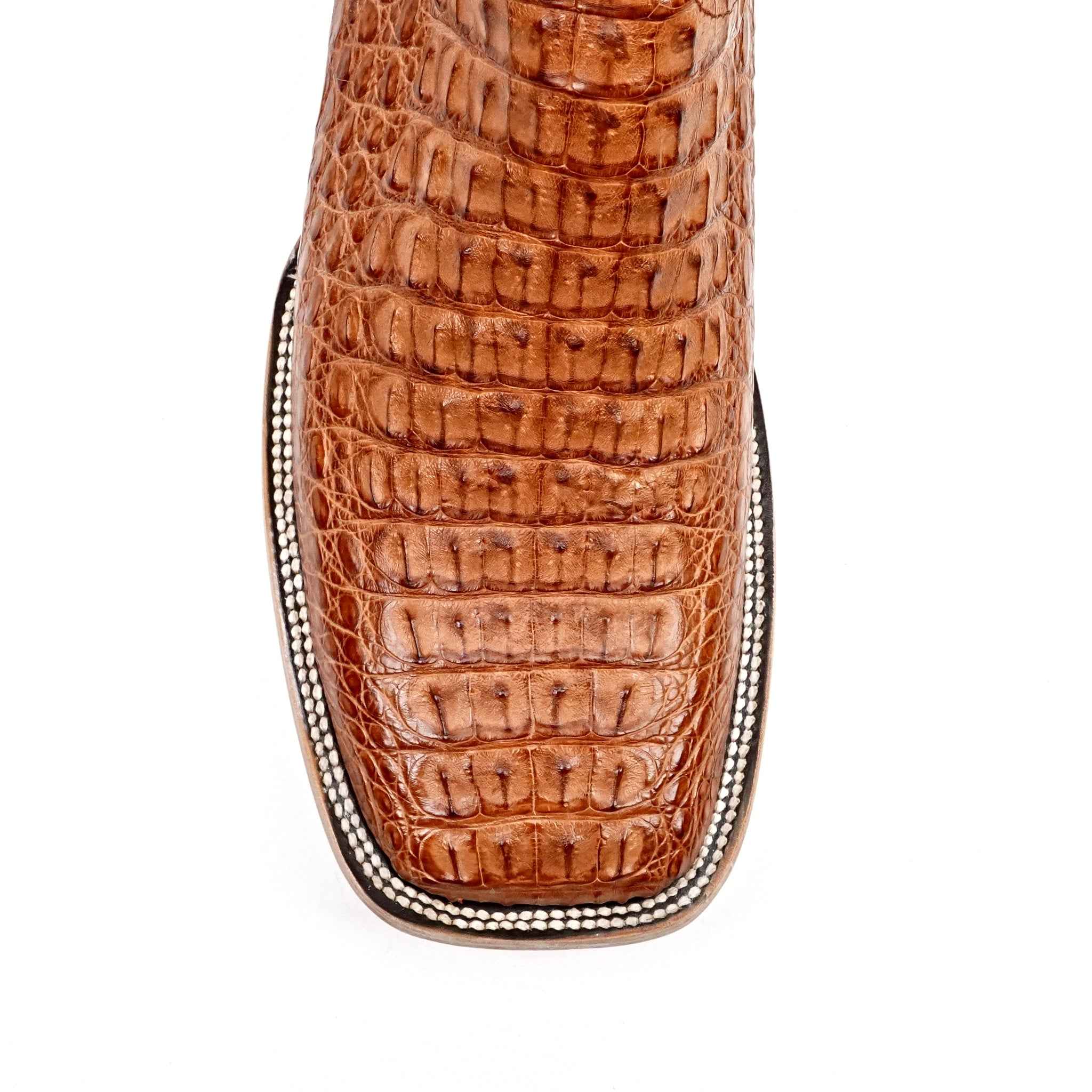 Rhodes Caiman Hornback Boots - Brandy - Square Toe (LM10)
