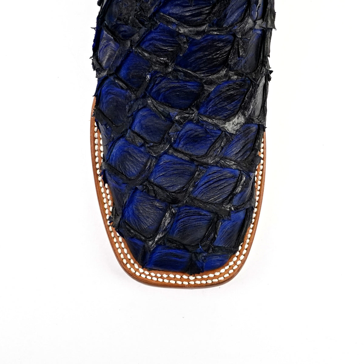 Butch Pirarucu Fish Boots - Navy Blue - Square Toe - Gomez Western Wear