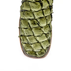 Connor Pirarucu Fish Boots - Agave - Square Toe (PZ60) - Gomez Western Wear