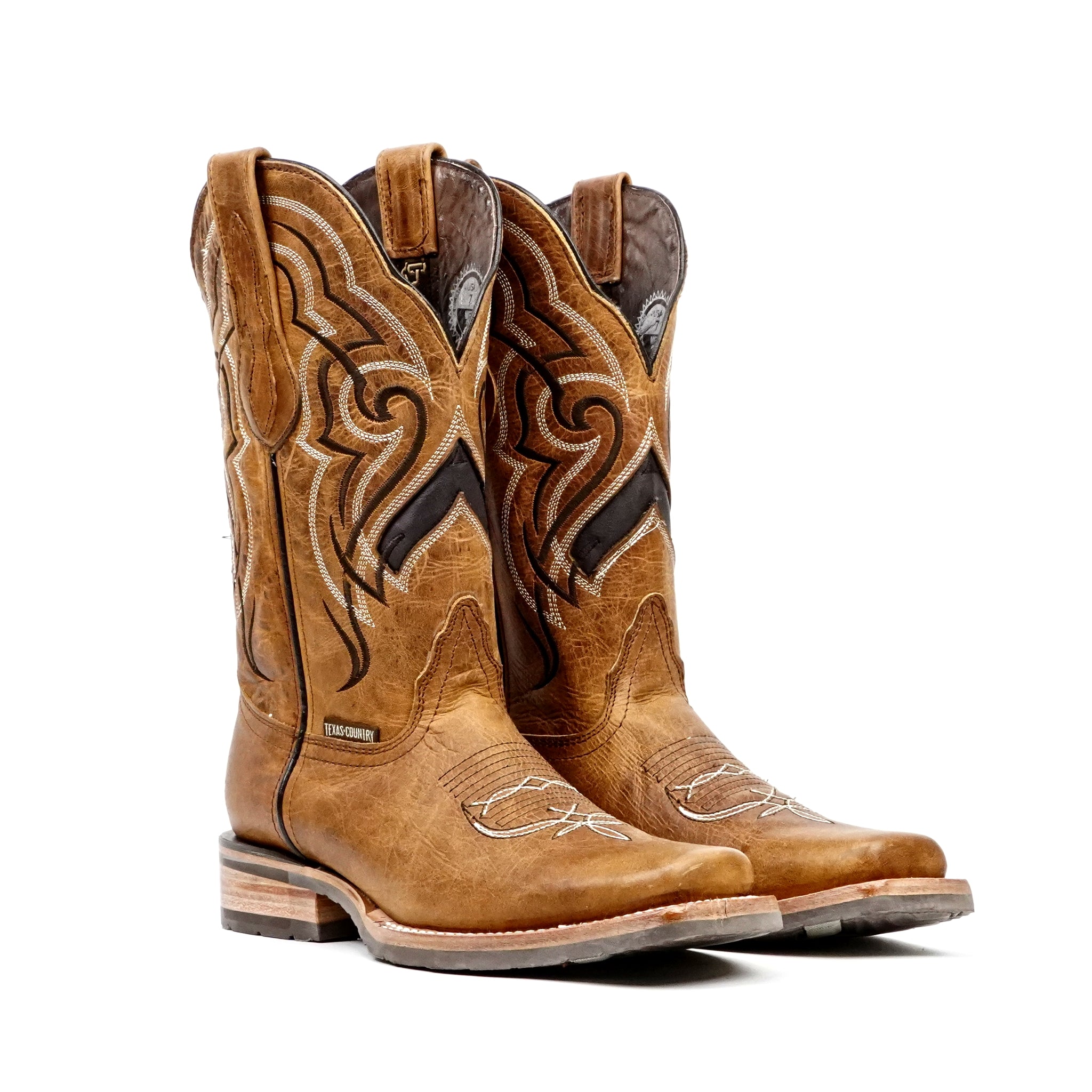 Botas vaqueras Wild Mustard - Suela antideslizante - Puntera Rodeo (E470)