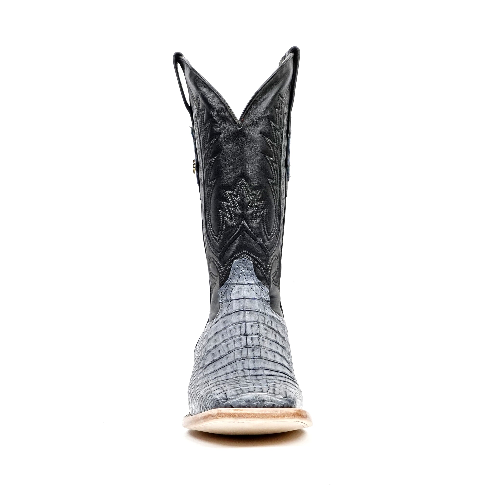 Rhodes Caiman Hornback Boots - Denim Blue- Square Toe (LM10)