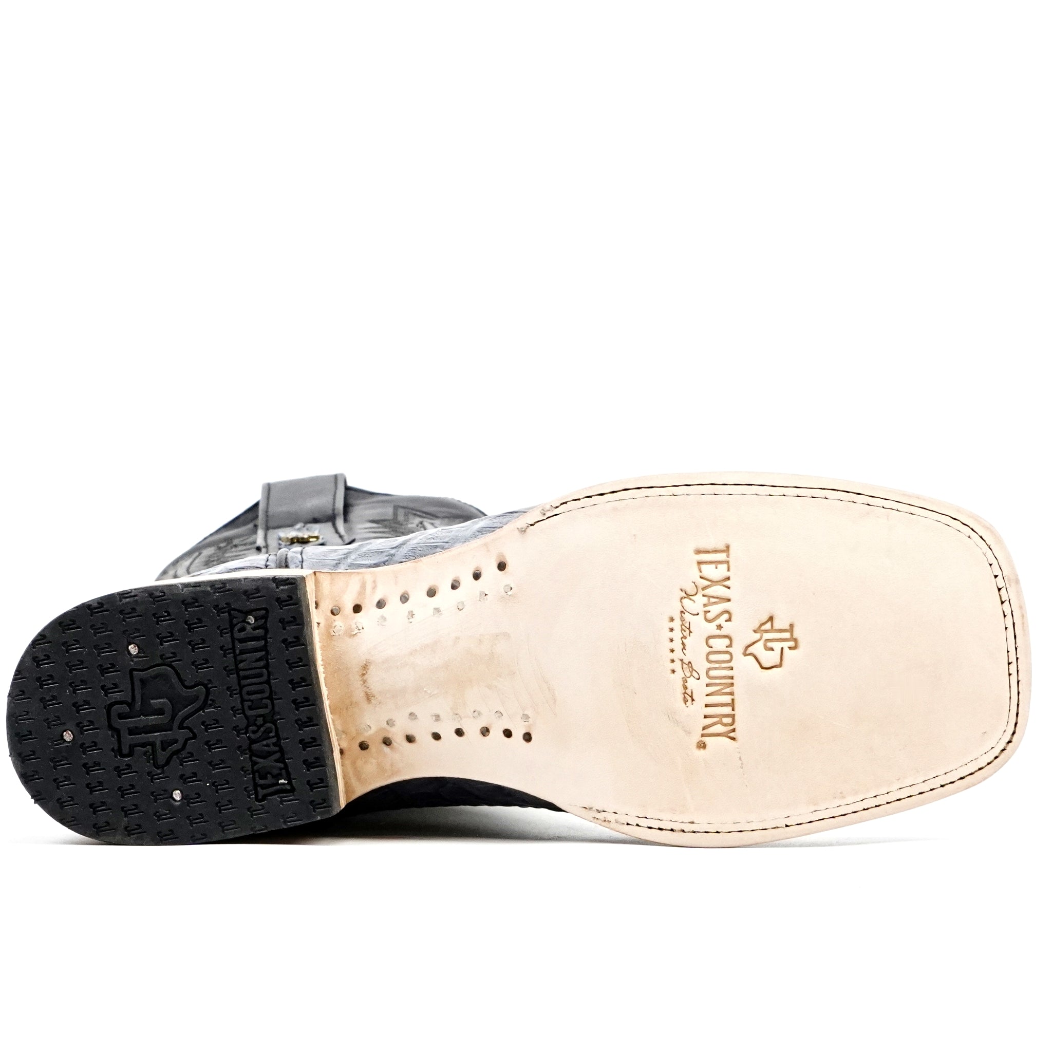Rhodes Caiman Hornback Boots - Denim Blue- Square Toe (LM10)