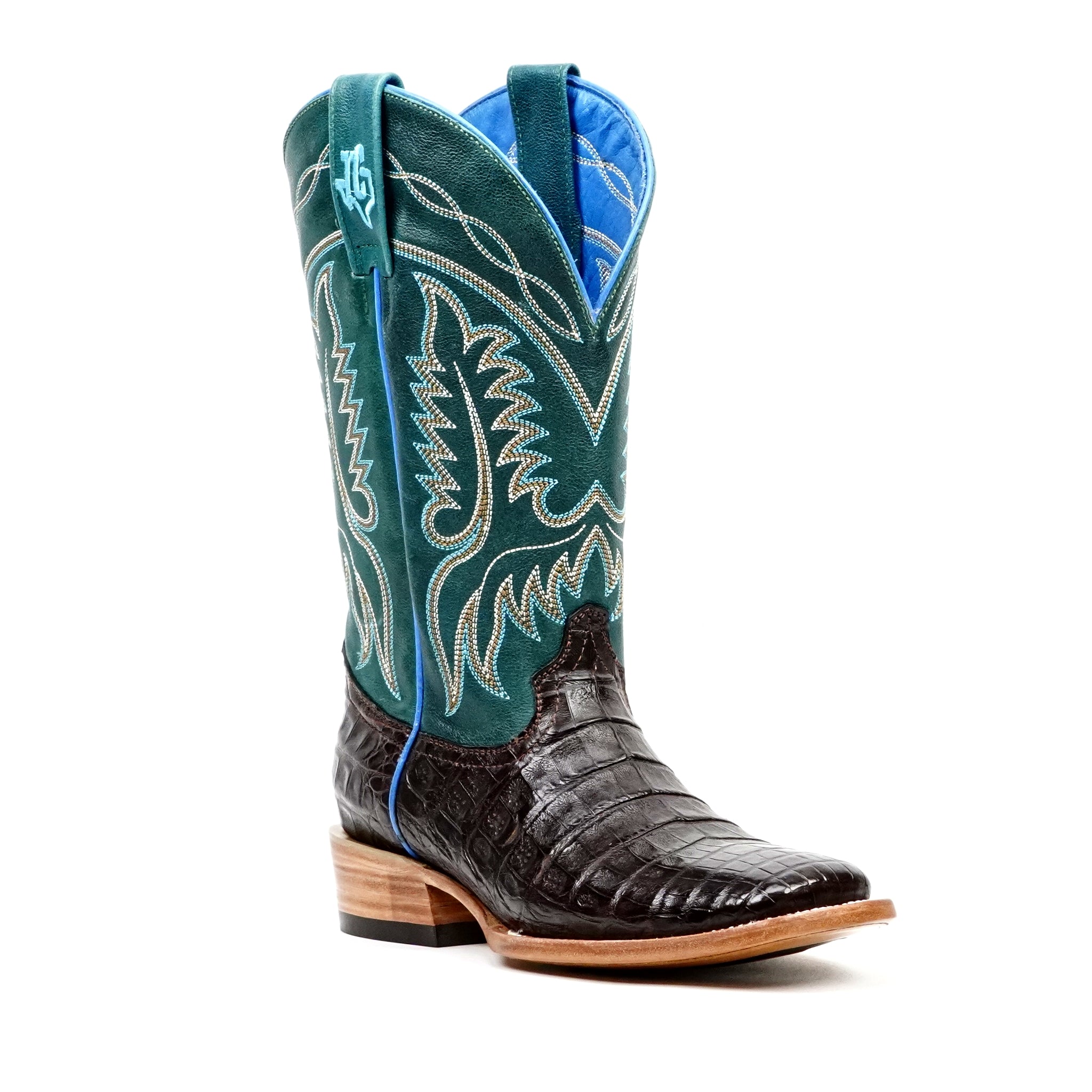 Ranger Caiman Belly Boots - Brown - Square Toe