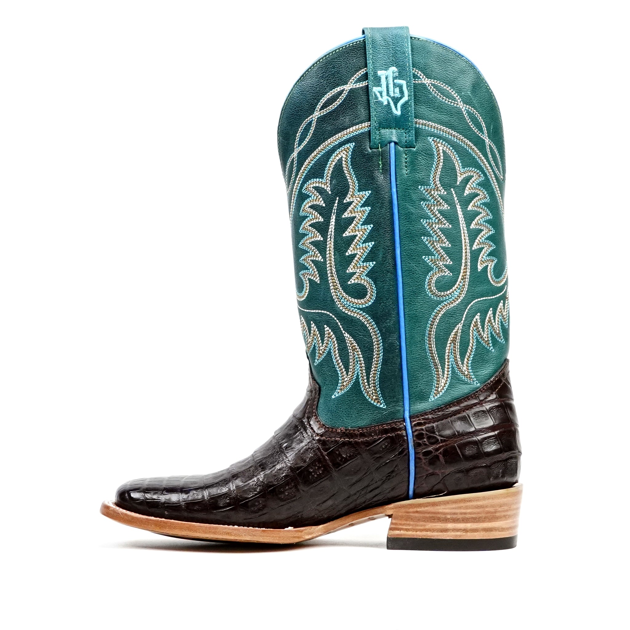 Ranger Caiman Belly Boots - Brown - Square Toe