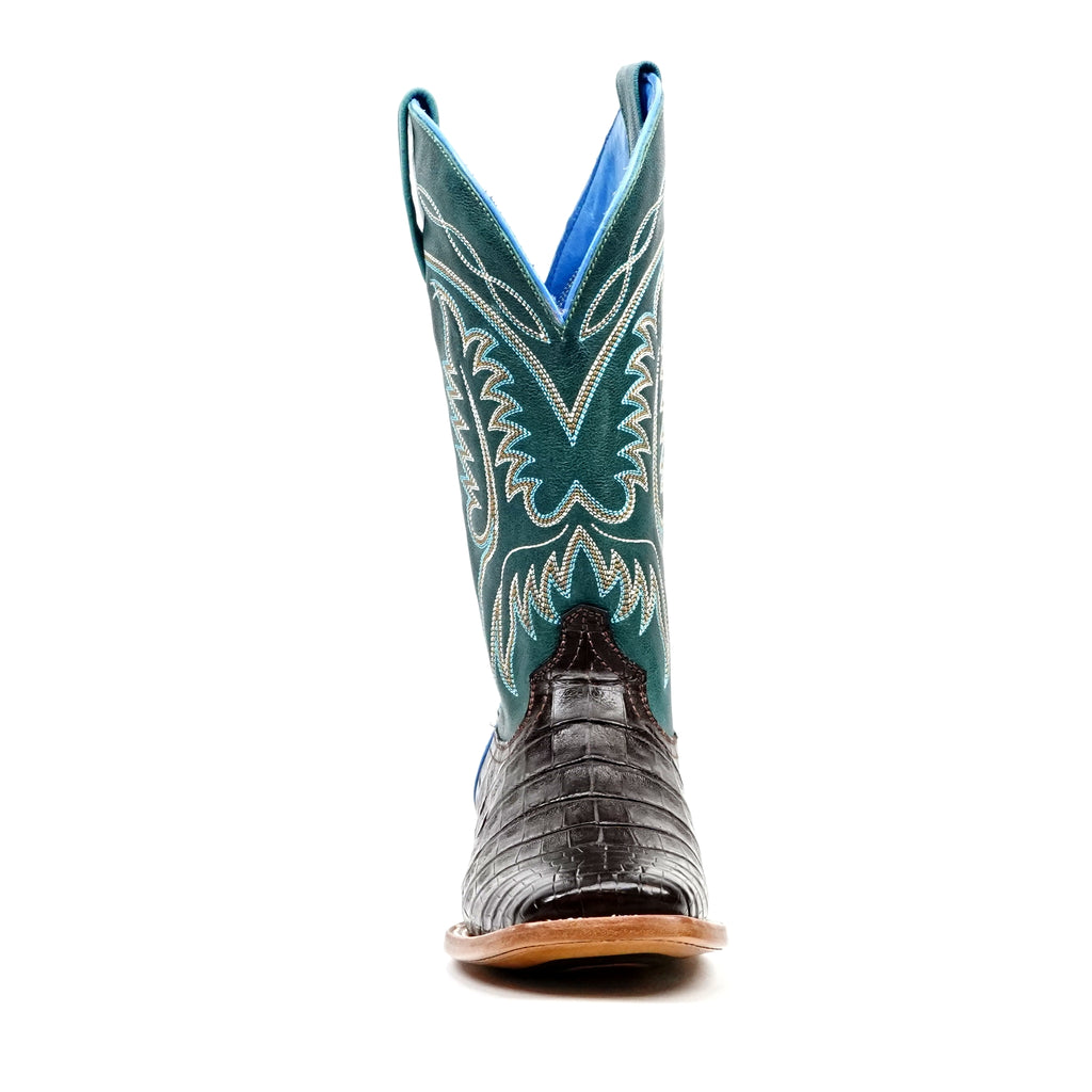 Ranger Caiman Belly Boots - Brown - Square Toe